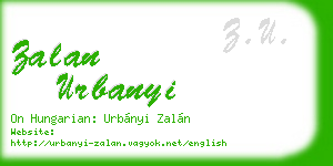 zalan urbanyi business card